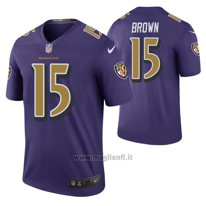 Maglia NFL Legend Baltimore Ravens Marquise Brown Color Rush Viola